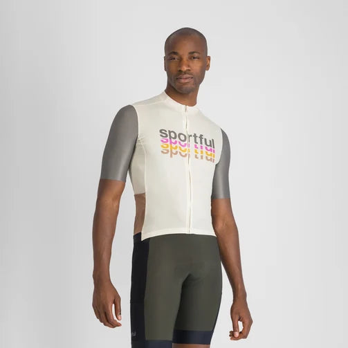 Jersey Sportful TRICOTA SUPERGIARA LOGO JRS BLANCA