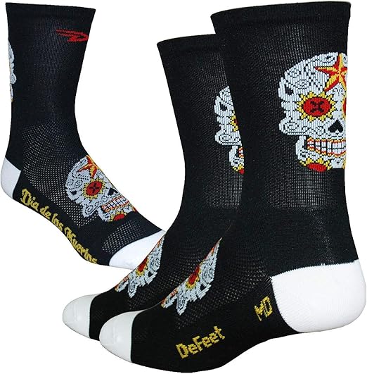 CALCETIN DEFEET AIREATOR 5 SUGAR SKULL BLACK WHITE