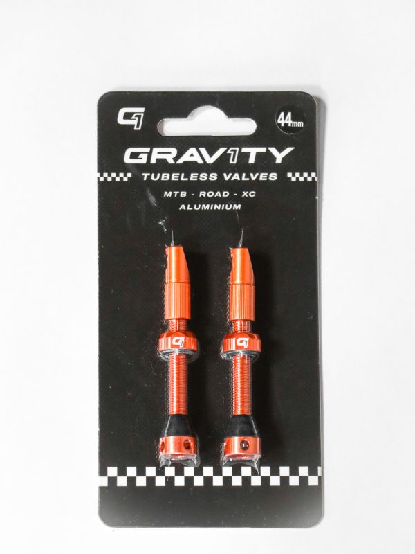 KIT VALVULAS GRAVITY 1 TUBELESS 44mm NARANJA