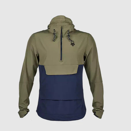 Chaqueta Cortavientos Bicicleta Canguro Ranger Verde Oliva Fox