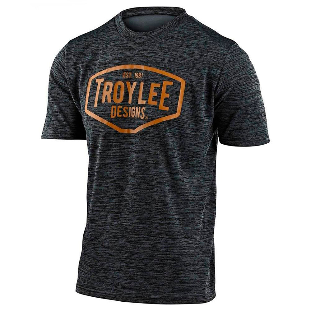Polera Troy Lee Flowline SS Station Heather Black Yellow