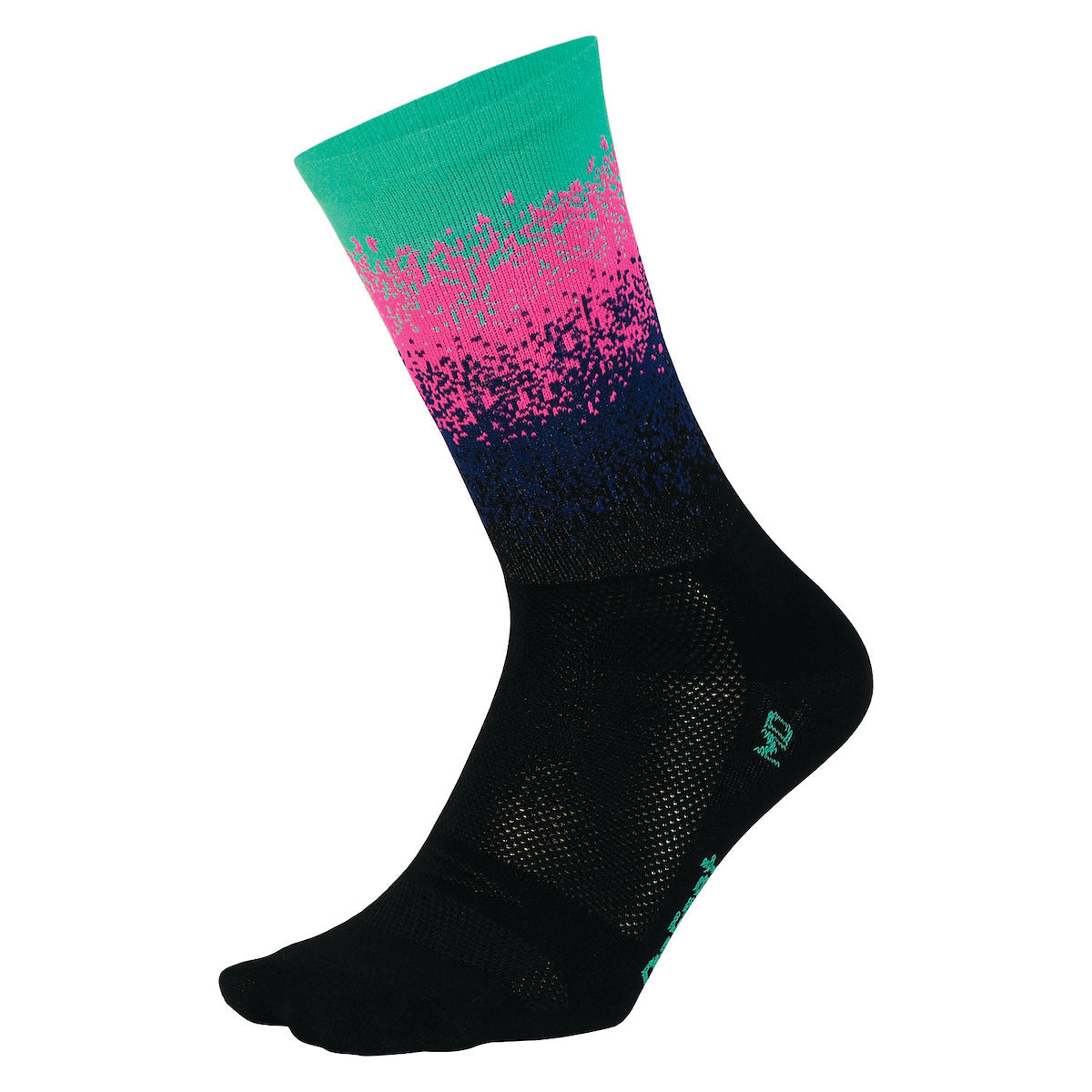 Calcetín DeFeet Aireator 6&#39;&#39; Barnstormer Ombre (Black/Lt Navy/Neon Pink/Celeste)