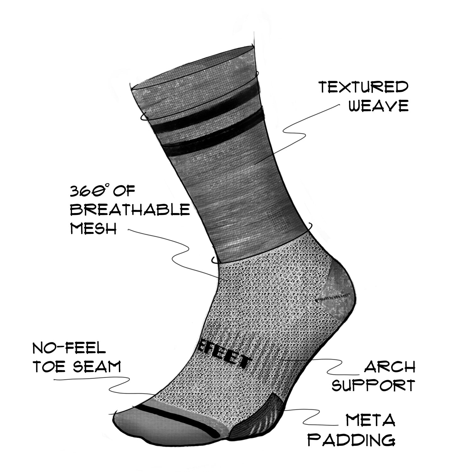 Calcetín DeFeet Cyclismo Wool Blend 6" Gravel Grey/Hi-Vis Pink Double Stripes