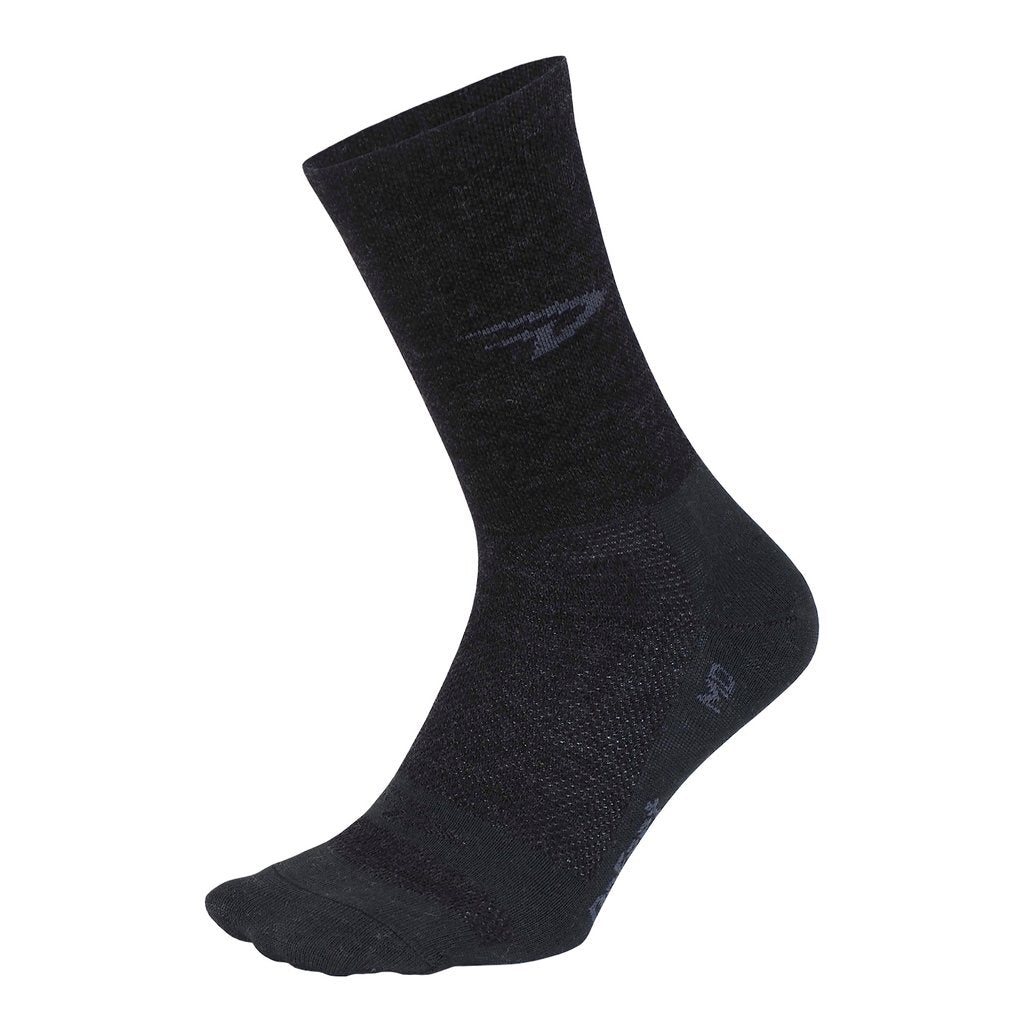 Calcetín DeFeet Wooleator 5&#39;&#39; D-Logo Charcoal