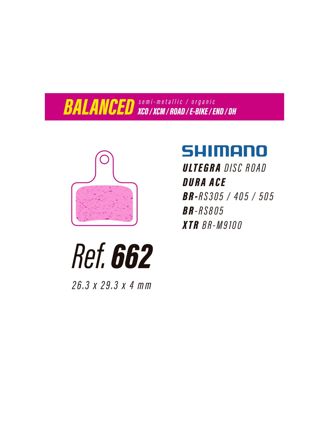 Pastillas de Freno Less Balanced Para Shimano Ultegra, Dura Ace, BR, XTR